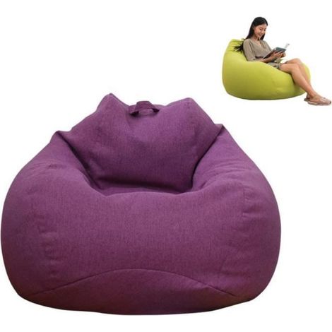 Housse de Pouf - - Violet - 100x120cm - Pour Salon - Moelleux (1/4)