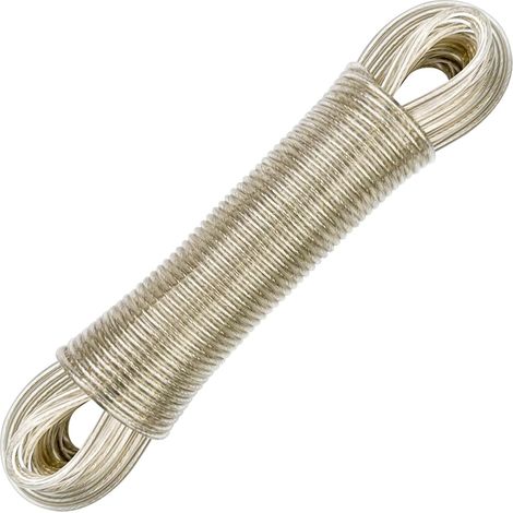 Fil a Linge Extérieur 30m, Corde à Linge, Fil Etendoir Linge Exterieur, Corde à Linge Résistante à la Déchirure, avec Noyau en Acier pour Étendre Le Linge Les Vêtements (1/5)