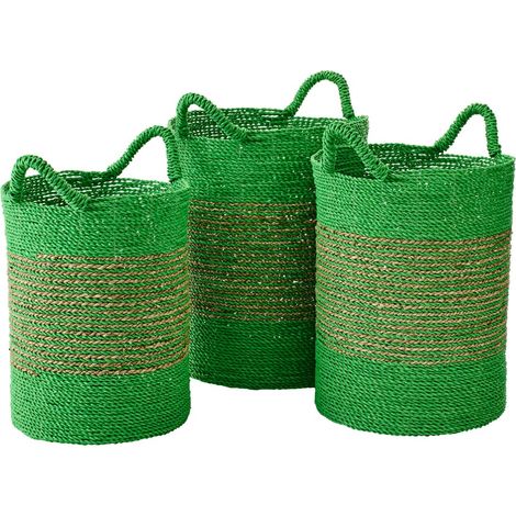 Lot de 3 Paniers de Rangement "Van" 57cm Vert
