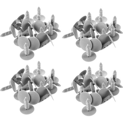 Geeignet für 80 graue Kunststoff-Zierleisten-Nietbefestigungen für Kraftfahrzeuge, 6 mm Lochdurchmesser, 26 mm Kopfdurchmesser.
