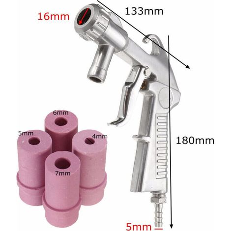 Sandstrahlpistole + 4 Keramikdüsen SBC 90-220-350 Druckluft-Sandstrahlpistole 1Stk. L&H