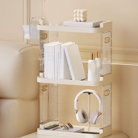 Étagère de rangement pour maquillage et parfums, élégante et facile à installer, idéale pour coiffeuse, comptoir ou salle de bain. 3 niveaux, 40 x 22 x 65 cm. (1/5)