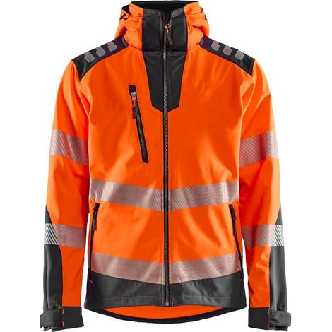 Giacca da lavoro softshell alta visibilità 4491 - Arancione fluorescente/Grigio antracite S (1/4)