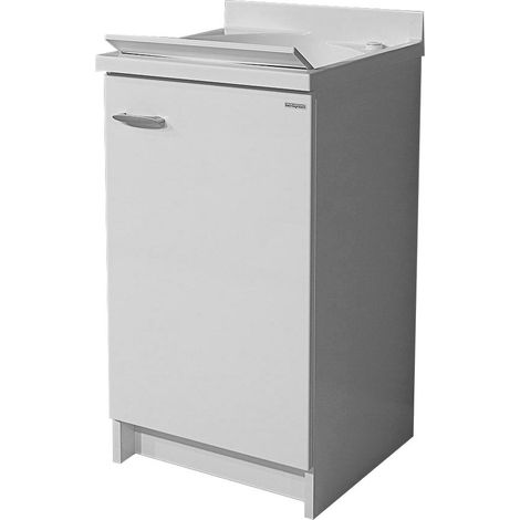 Mobile Lavatoio 45x50x85cm Anta Asse in Termoplastico Montegrappa Marella Bianco Destra con Cesto (1/5)