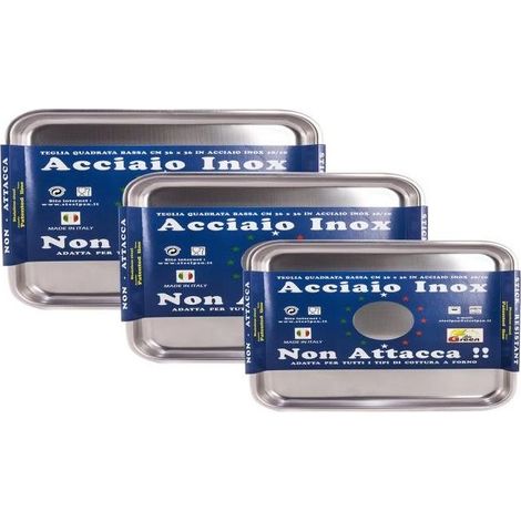 Teglia Bassa Rettangolare 30 Inox Anti-A 11047