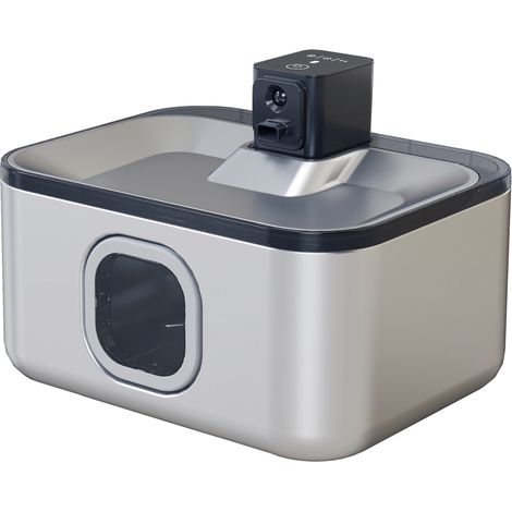 Fontaine à eau pour chats acier inoxydable 5L automatique LED silencieuse filtre argent