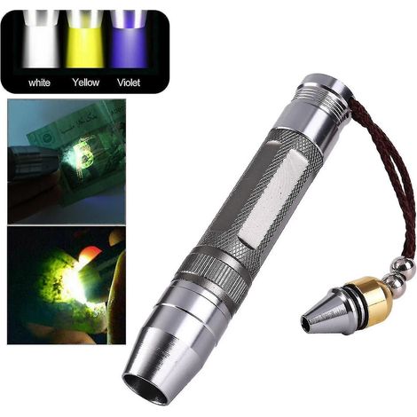 Lampe torche LED Nano 365, lampe UV blanche et jaune pour tester le jade, les pierres précieuses, l'ambre et l'argent (1 pièce) de Guanzi (1/3)