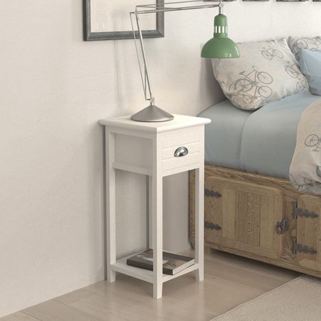 Maison Exclusive - Nachttisch mit 1 Schublade Weiß