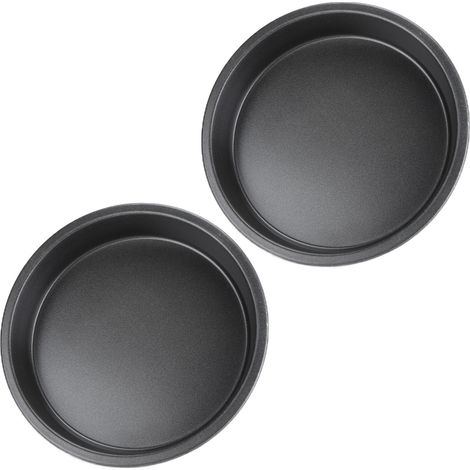 Lot de 2 moules à tarte à pizza en acier au carbone robuste, antiadhérents, diamètre 15 cm (6 pouces), cuisson uniforme (1/5)