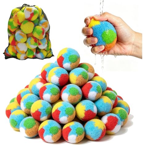 Palloncini d'acqua riutilizzabili - Giochi estivi per esterni - Adatti per piscina e giardino - Colorati - 60 pezzi (1/5)