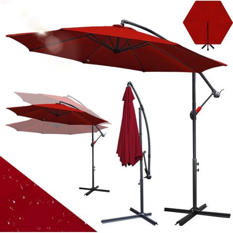 Randaco Sonnenschirm 3m Rot – Auffälliger Gartenschirm für Terrasse, Grillplatz & sommerliche Outdoor-Momente