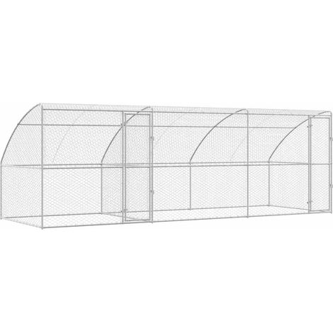Refugio para perros 3 pcs Plateado 6 x 2 x 2 m vidaXL