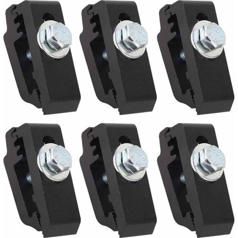 Lot de 6 pinces de montage voiture, haute résistance aluminium, pour lits camion, toit tente, rack vélo, rack moto, camping, noir (1/4)