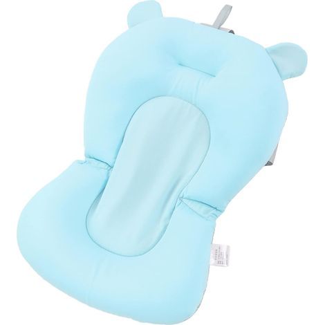 Coussin de bain pour bébé – Coussin gonflable antidérapant et flottant avec sangle de sécurité – Bleu (1/3)