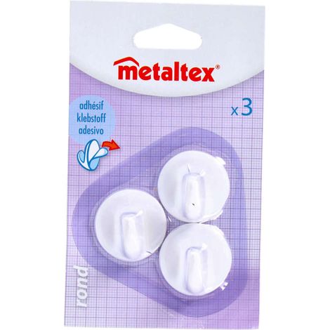 Metaltex Plakhaken 3 Stuks Wit (1/2)