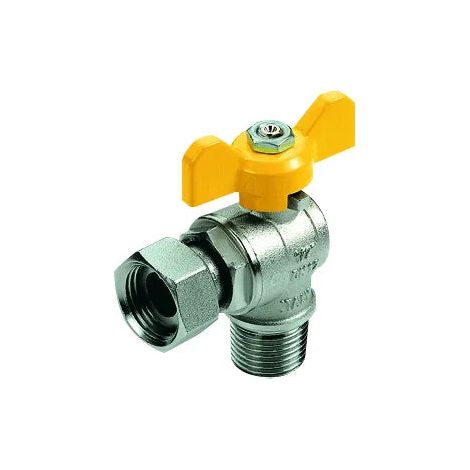 Tiemme - Valvola/Arresto Gas A Squadro Maschio 1/2" Con Girello 3/4" Iso7/En10226