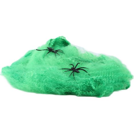 Toile d'araignée Halloween Élastique 5 pièces pour Décor Intérieur et Extérieur Effrayant (1/5)