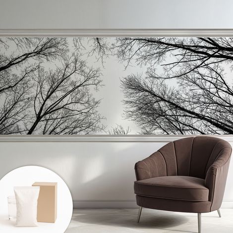 Papier peint intissé décoratif avec motifs pour salon et chambre a motif - Colle incluse gratuite Branches nues 250x104 cm (1/5)
