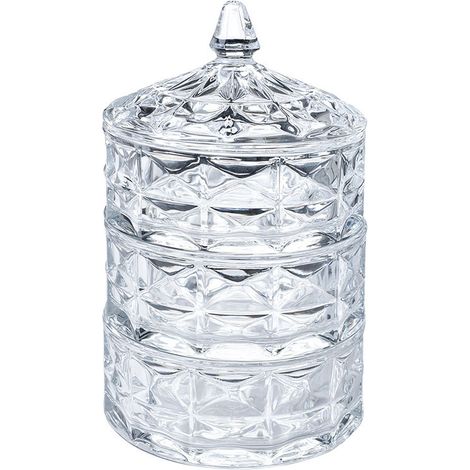 Bonbonnière Couvercle en Verre transparent 13x13x23cm (1/2)