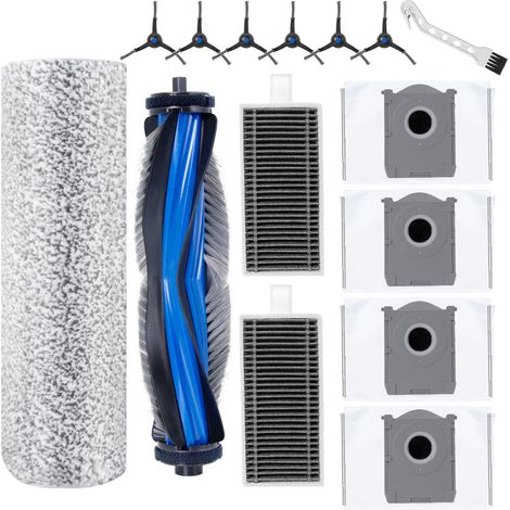 15 Zubehör-Set für Ecovacs Deebot X8 Pro Omni / X8 Omni / T80 Omni Saugroboter, 1 Hauptbürste, 1 Wischrolle, 6 Seitenbürsten, 2 Filter, 4 Staubbeutel, 1 Reinigungsbürste (1/5)