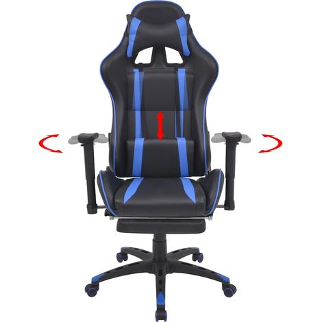 Maison Exclusive - Neigbarer Racing-Bürostuhl mit Fußstütze Blau (1/5)