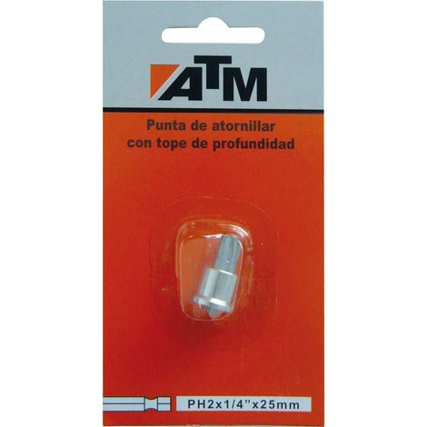 Embouts de tournevis de marque ATM avec butée de profondeur PH2x1/4", longueur 25 mm