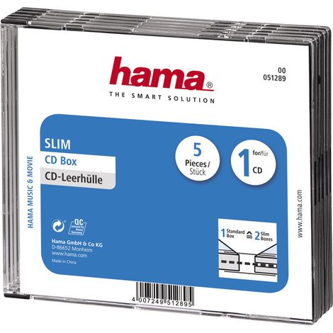 Hama CD Slim Jewel Case 1 discos Transparente