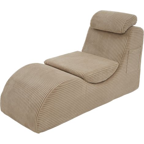 Fauteuil de loisirs moderne au design unique, de forme ergonomique, en mousse compressée haute élasticité. Coussin d'assise amovible et poche latérale pour un confort d'assise quotidien, kaki (1/5)