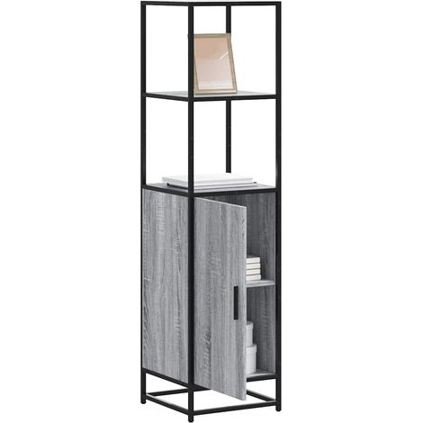 Highboard Grau Sonoma 35,5x35x139 cm Holzwerkstoff und Metall