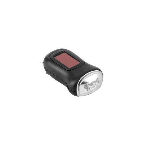 Lampe torche d'urgence portable, lampe torche à manivelle, noire, plastique (1/5)