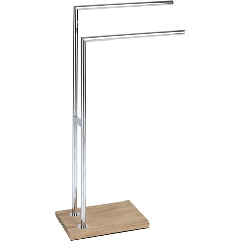 Porte-serviettes 2 barres effet bois MARLA (1/3)