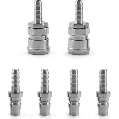 CHOYCLIT - Boquilla para compresor de aire (6 unidades, conector rápido neumático macho-hembra de 8 mm, SH20+PH20) (1/5)