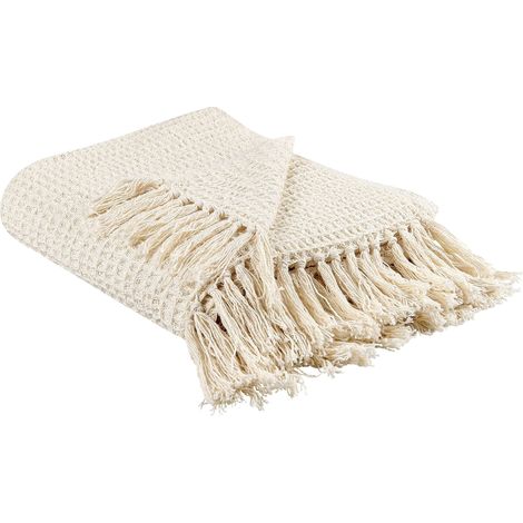 Kuscheldecke MALU Baumwolle 125 x 150 cm Hellbeige