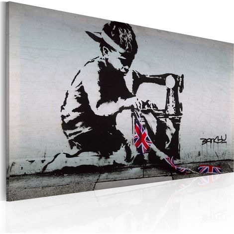 Quadro - Union Jack Kid (Banksy) - 60x40 (1/4)