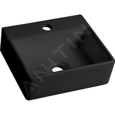 Sapho Small - Lavabo GIULIA 335x290 mm, sans trop-plein, trou pour mitigeur, noir mat BH7002B (1/3)
