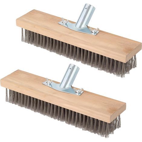 Scopa in filo d'acciaio da 30 cm - Rimozione del muschio dal giardino, robusta e diserbante. (1/5)