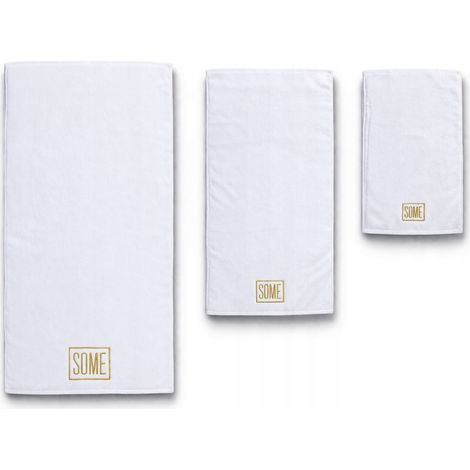 Set di asciugamani bianchi di alta qualità 30x50cm+50x100cm+70x140cm 800gsm BTW0480AA-3 (1/5)