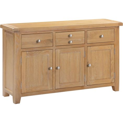 Windsor 3 Door 3 Drawer Sideboard - L40 x W137 x H82 cm - Natural Oak