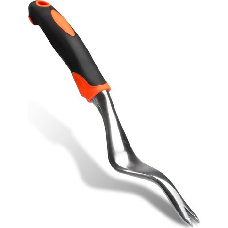 Désherbeur Manuel en Aluminium avec Poignée Caoutchouc - Outil Arrachage Mauvaises Herbes Jardin Potager Pelouse - 29 cm