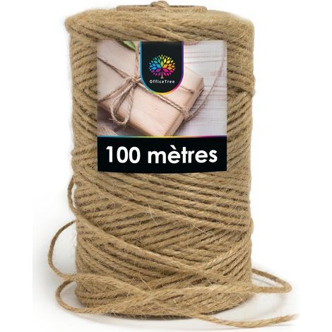 1 Rouleau - Ficelle De Jute - Corde Naturelle - Pour Bricolage Jardinage Macramé Emballage Décoration - Brun Naturel - 100m X 2mm (1/5)