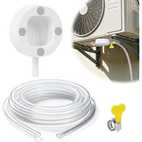 Tuyau d'évacuation magnétique pour climatiseur - Tuyau de condensation - Fixation magnétique - 1 adaptateur d'évacuation magnétique, 1 tuyau en PVC transparent de 3,65 m - Transparent - Pour climatise (1/5)