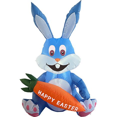 Œuf de Pâques Lapin Gonflable LED Lumineux Déco Jardin Pelouse Extérieur (1/5)