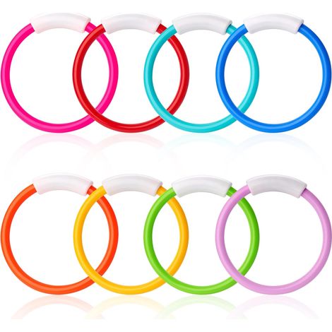Set mit 8 Tauchringen fürs Schwimmbad, Unterwasser-Trainingsspielzeug, Tauchspielzeug für Kinder, lustige Schwimmbadspiele (Tauchringe) (1/5)