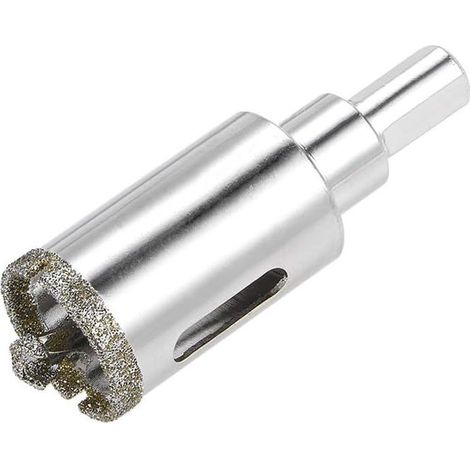 Broca de diamante con punta de posicionamiento, sierra de corona para vidrio - diámetro del vástago 10 mm, diámetro 28 mm, profundidad del orificio 36 mm (1/5)
