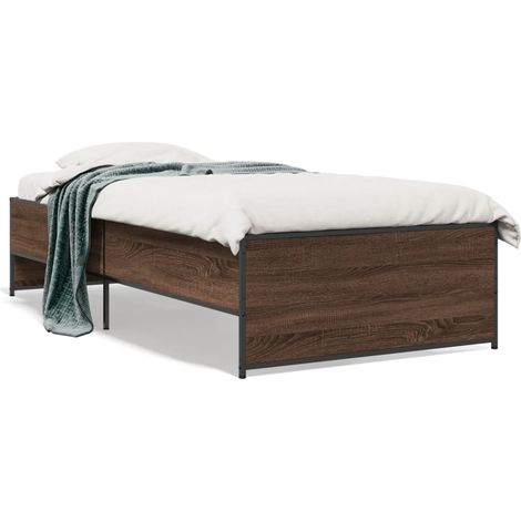 Maison Exclusive - Giroletto Rovere Marrone 90x200 cm Legno Multistrato e Metallo (1/5)