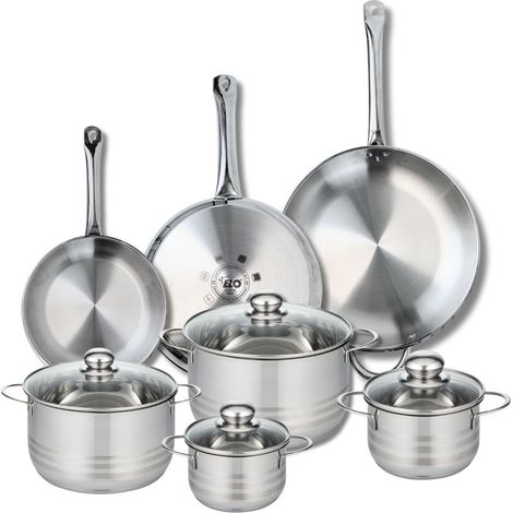 Ensemble de 3 Poêles de cuisson 24, 28 et 32 cm et 4 faitouts 14, 16, 20 et 24 cm Elo Profi Brillant (1/5)