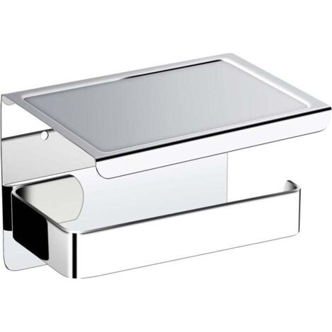 Porte Rouleau Papier Toilettes avec Adhésif 3M 304 Acier Inoxydable Porte Papier Toilette avec Étagère de Rangement Chrome
