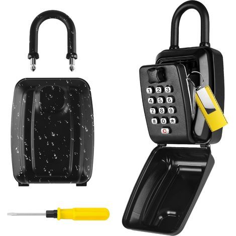 Hook safe, large waterproof safe with 12-digit combination lock for home and office, black (1/5)