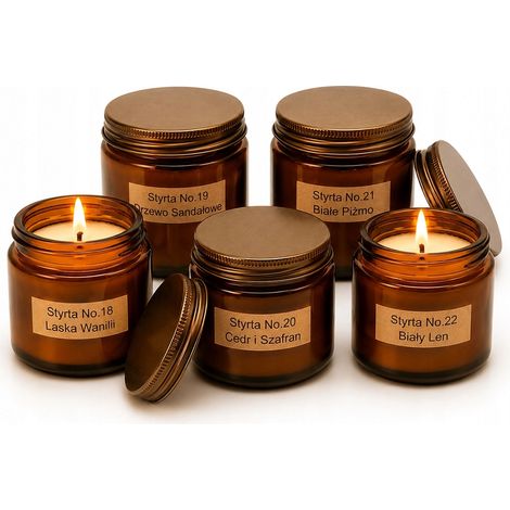 Juego de 5 velas de soja perfumadas naturales veganas Styrta No. 23 de 60 ml. (1/5)