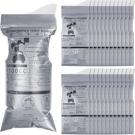 Bolsas desechables para orina de 24 piezas,bolsas de asiento de emergencia de 700 ml,bolsas de orina portátiles para hombres,bolsas para vómito (1/2)
